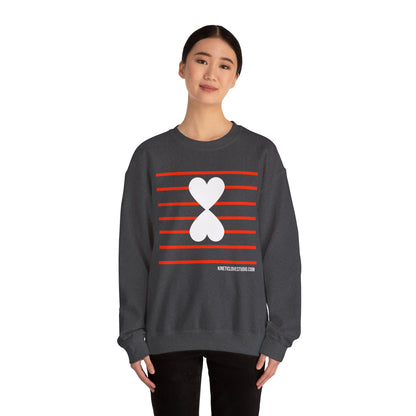 Red Stripes & Hearts Modern Design Unisex Sweatshirt - Signature Collection by Kinetic Love Studio