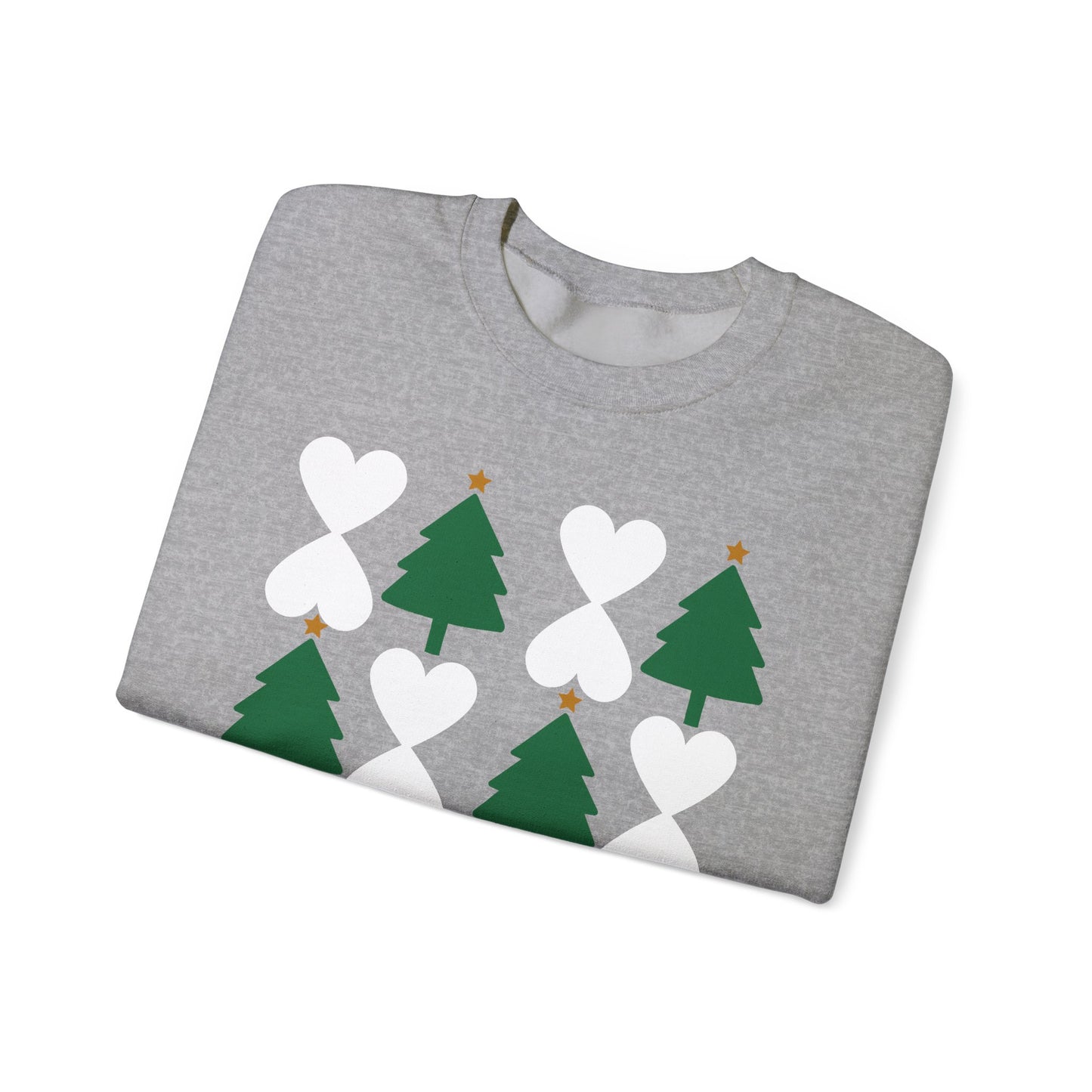 Christmas Trees & Hearts Modern Sweatshirt - Holiday Edition Unisex