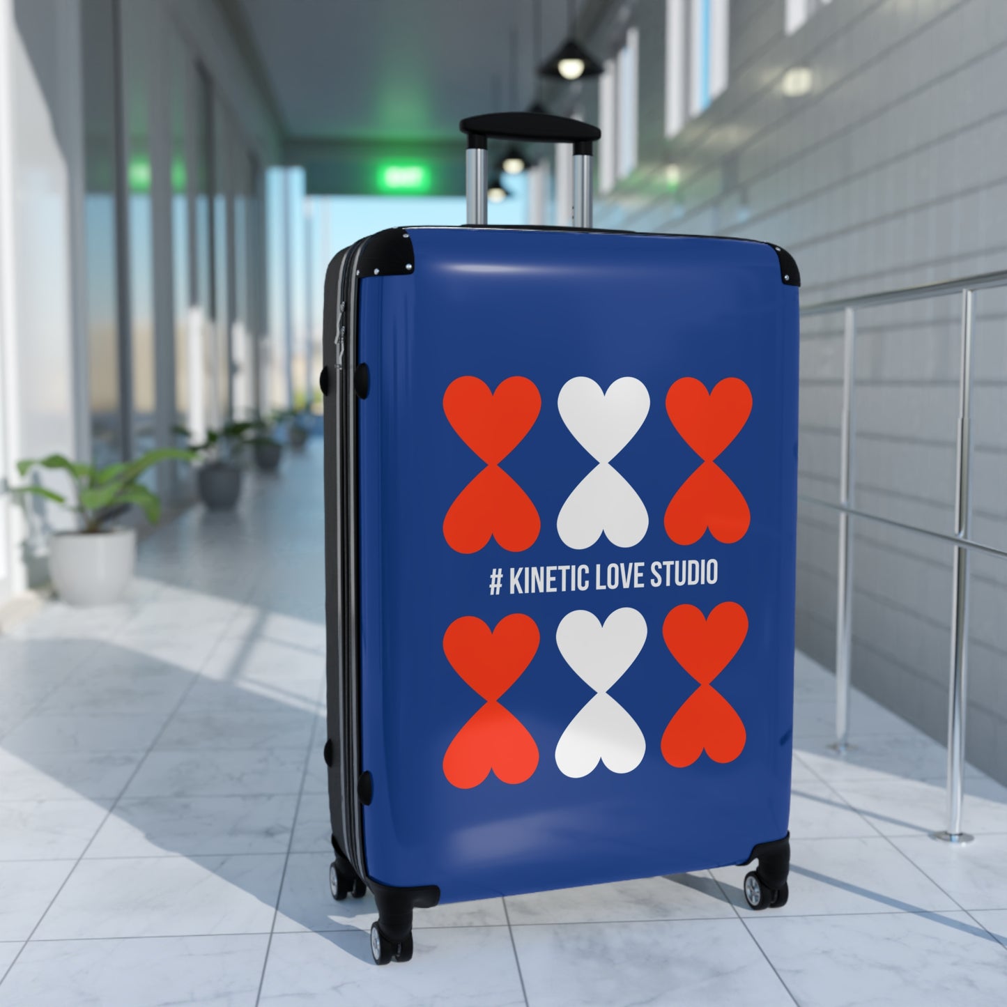 Suitcase Trolley - Modern Artistic French Chic Hearts Design