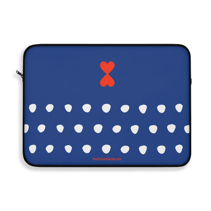 Laptop Sleeve Navy Polka Dots Stylish Trendy Design Notebook Case