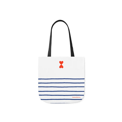 Canvas Tote Bag White Navy Stripes - French Chic Stylish Trendy Design