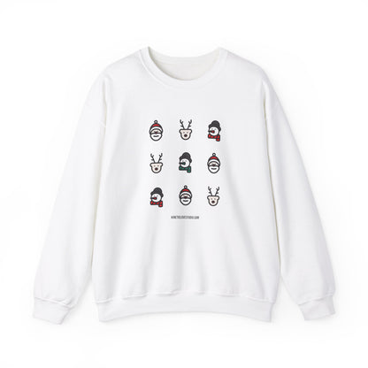 Christmas Cartoon Sweatshirt White Pink Unisex