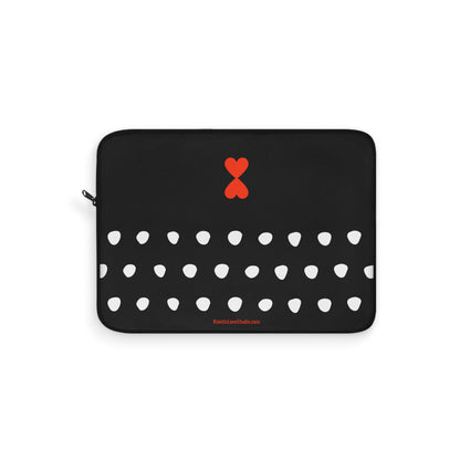 Laptop Sleeve Black & White Polka Dots Stylish Trendy Design Notebook Case