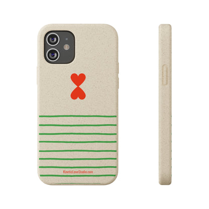 Eco-Friendly Phone Case - French Chic Green Stripes Biodegradable