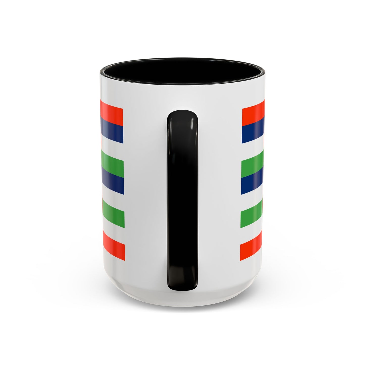 Coffee Mug Green Stripes Hearts Parisian Trendy Style Modern Contemporary Design