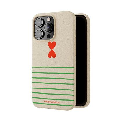 Eco-Friendly Phone Case - French Chic Green Stripes Biodegradable