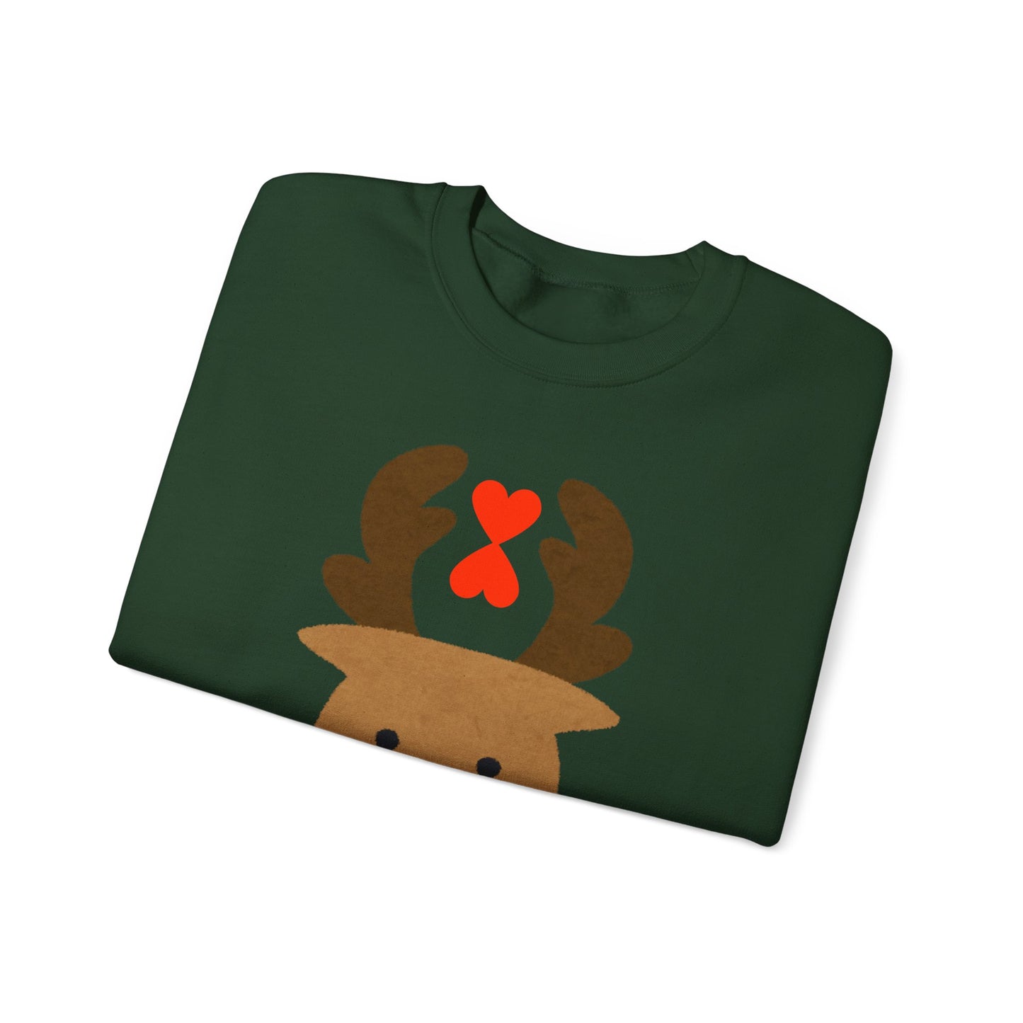 Christmas Reindeer Couple Sweatshirt Green - Modern Holiday Edition Unisex