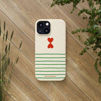 Eco-Friendly Phone Case - French Chic Green Stripes Biodegradable