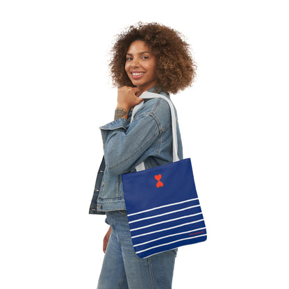 Canvas Tote Bag Navy - French Chic Stripes Stylish Trendy Design