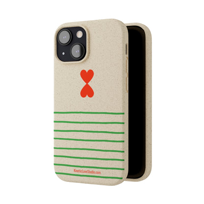 Eco-Friendly Phone Case - French Chic Green Stripes Biodegradable