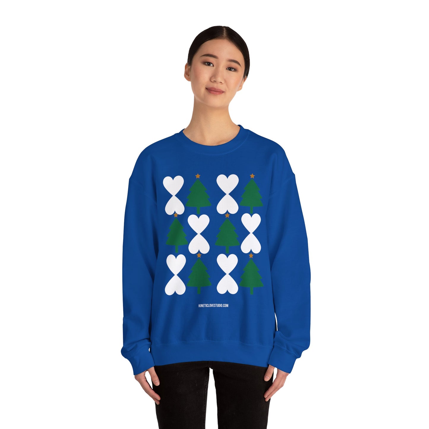 Christmas Trees & Hearts Modern Sweatshirt - Holiday Edition Unisex