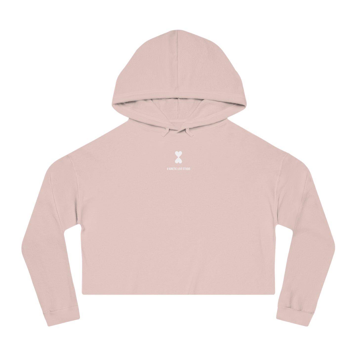 Cute Simple Double Hearts Sage Lavender Women’s Cropped Hooded Sweatshirt | Basic Collection Kinetic Love Studio