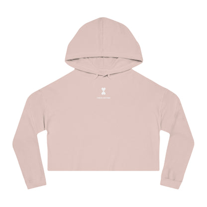 Cute Simple Double Hearts Sage Lavender Women’s Cropped Hooded Sweatshirt | Basic Collection Kinetic Love Studio