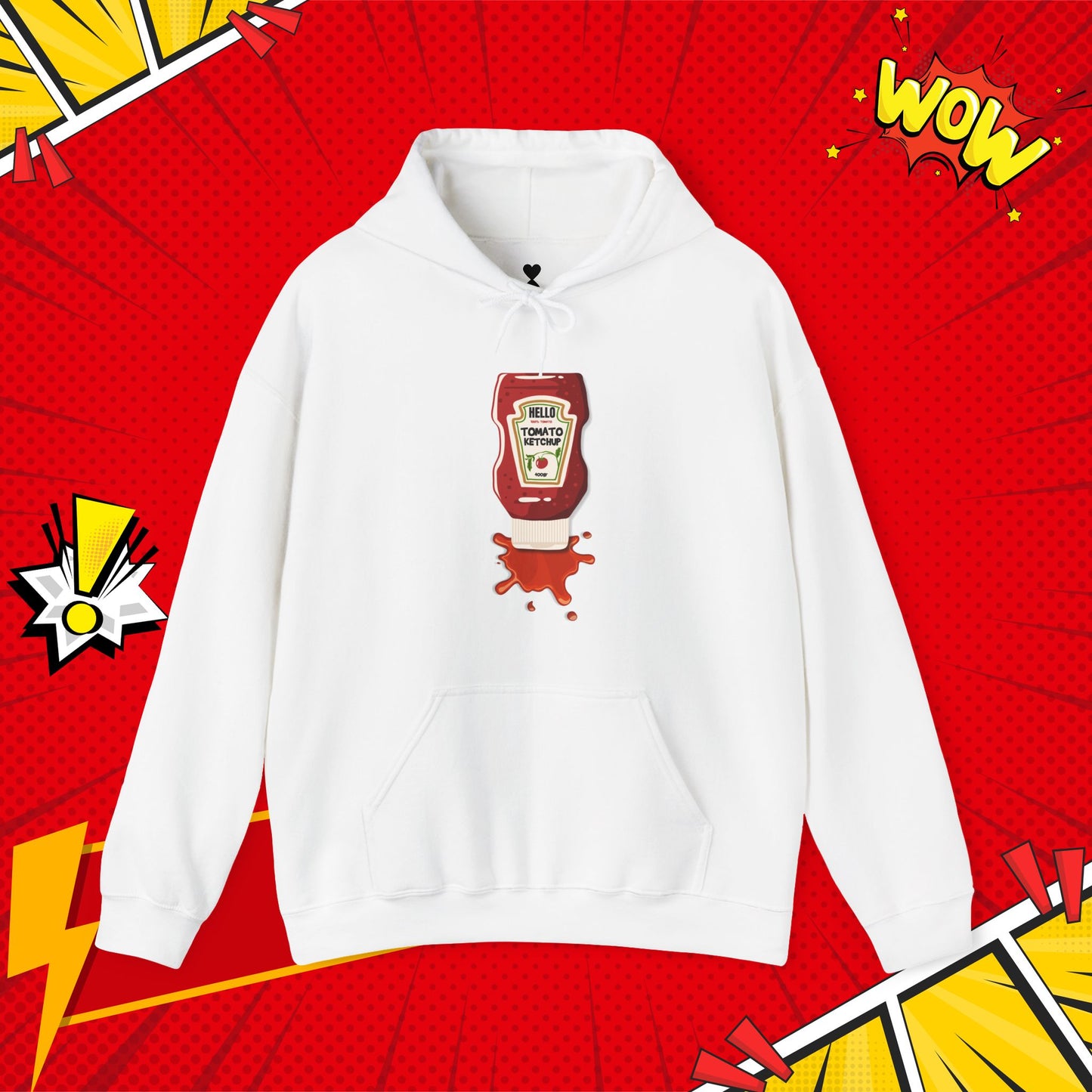 Ketchup Splash Pop-Art Hoodie