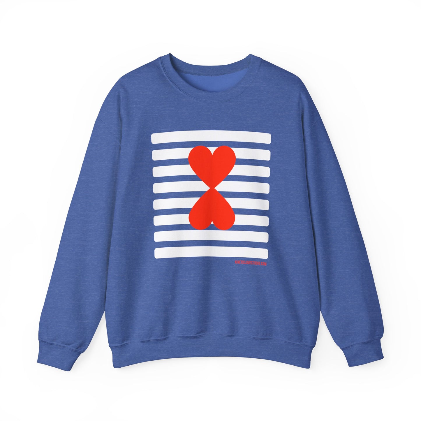 Holiday Edition Modern Couple Sweatshirt - White Stripes Red Hearts