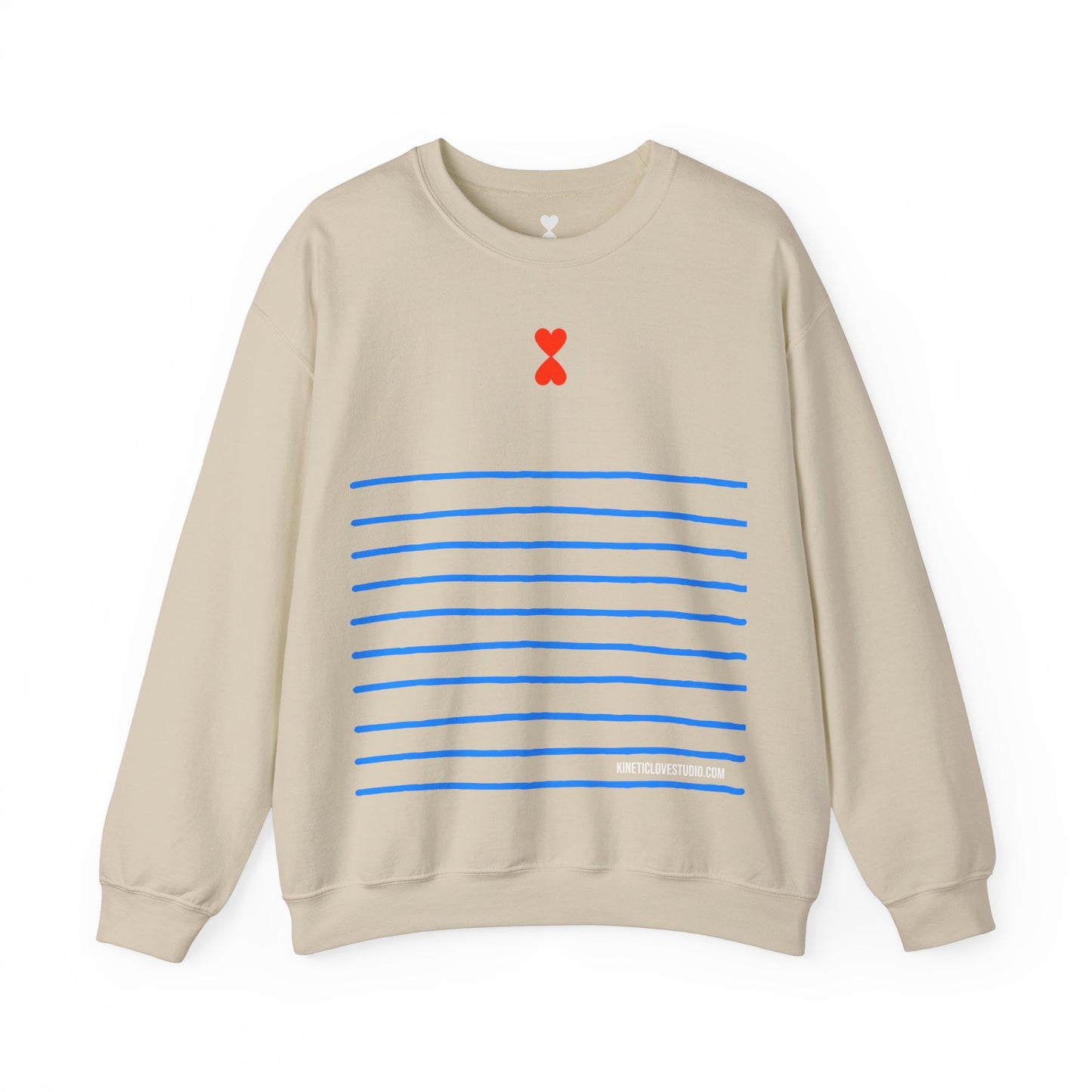 French Chic White and Blue Stripes Unisex Sweatshirt - Signature Collection by Kinetic Love Studio