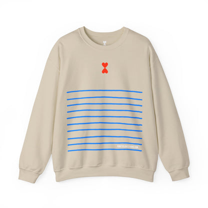 French Chic White and Blue Stripes Unisex Sweatshirt - Signature Collection by Kinetic Love Studio