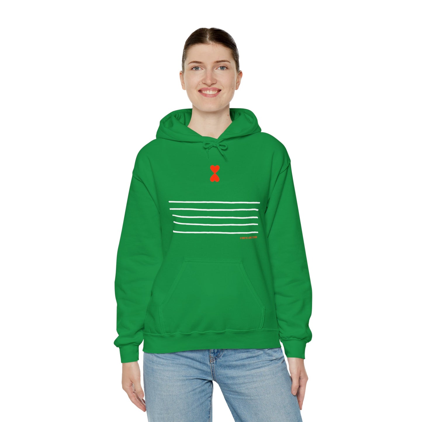 Paris Street Style Hoodie - Stripes & Double Heart Design