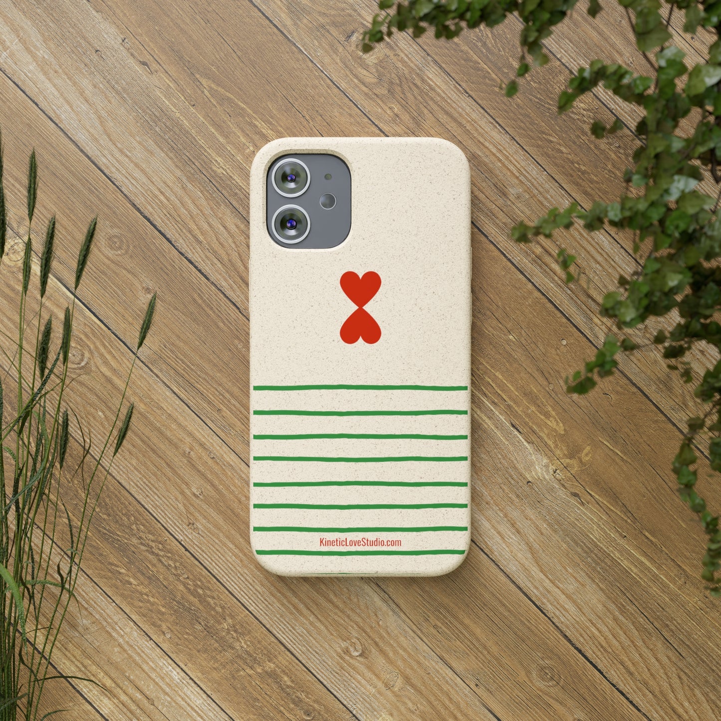 Eco-Friendly Phone Case - French Chic Green Stripes Biodegradable