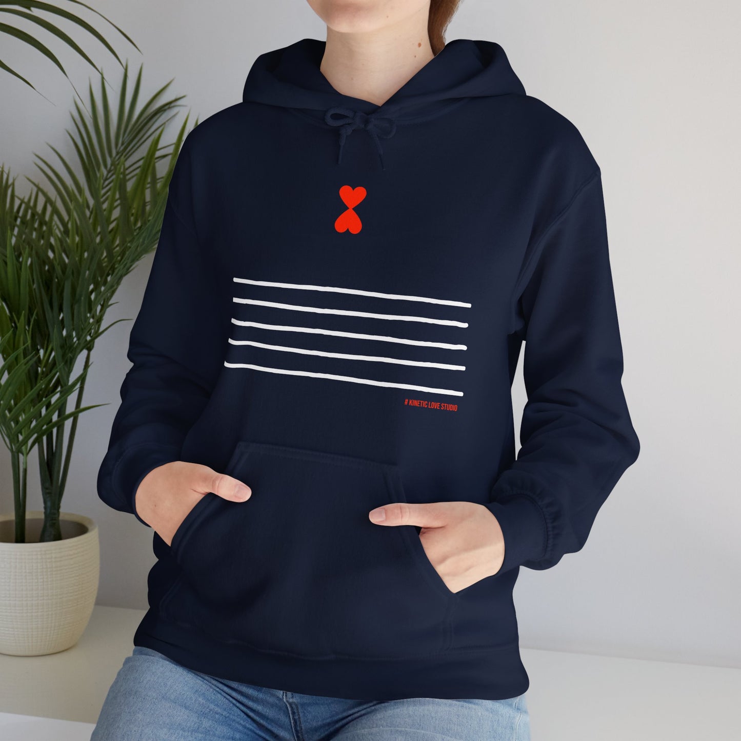 Paris Street Style Hoodie - Stripes & Double Heart Design