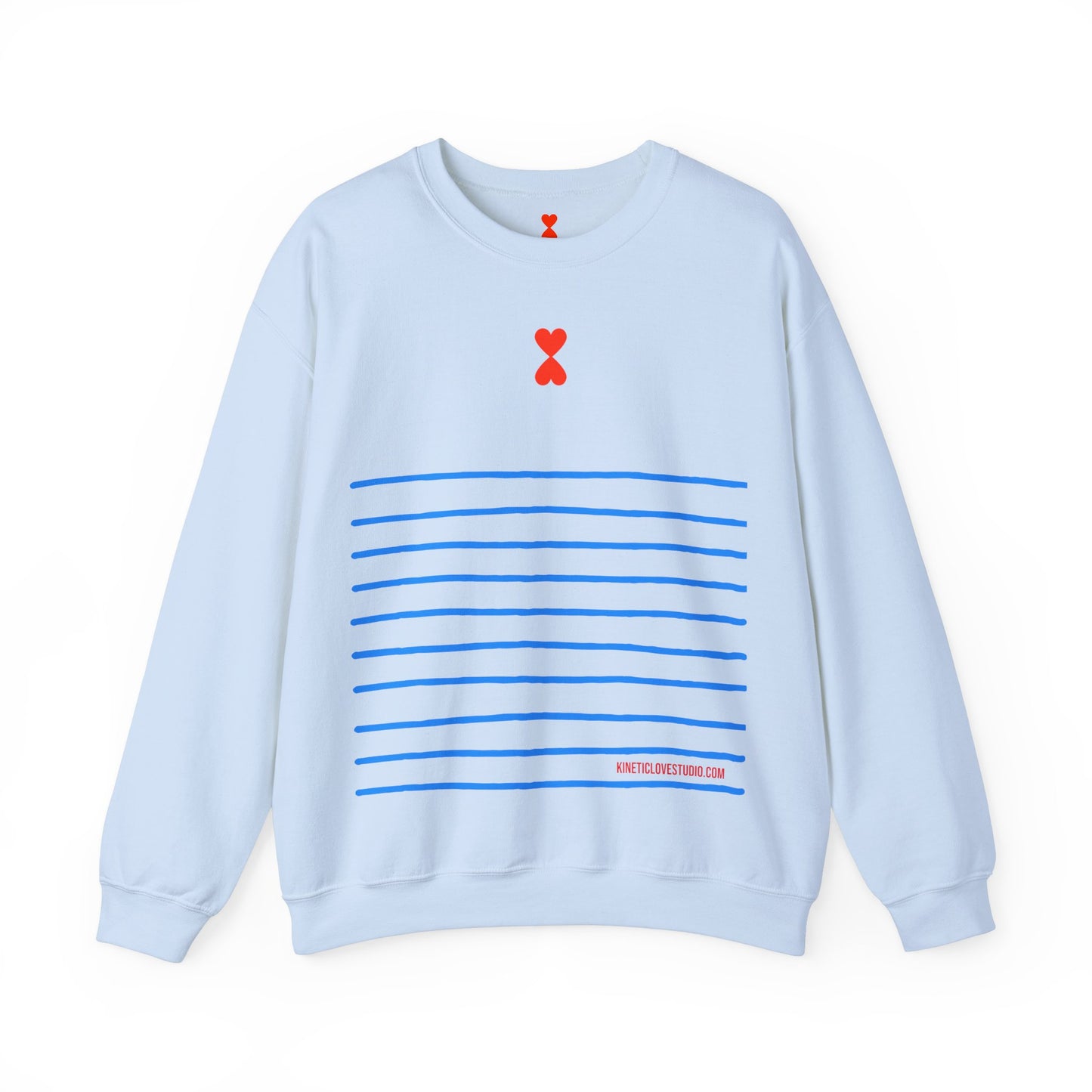 French Chic White and Blue Stripes Unisex Sweatshirt - Signature Collection by Kinetic Love Studio