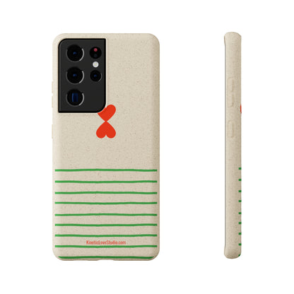 Eco-Friendly Phone Case - French Chic Green Stripes Biodegradable