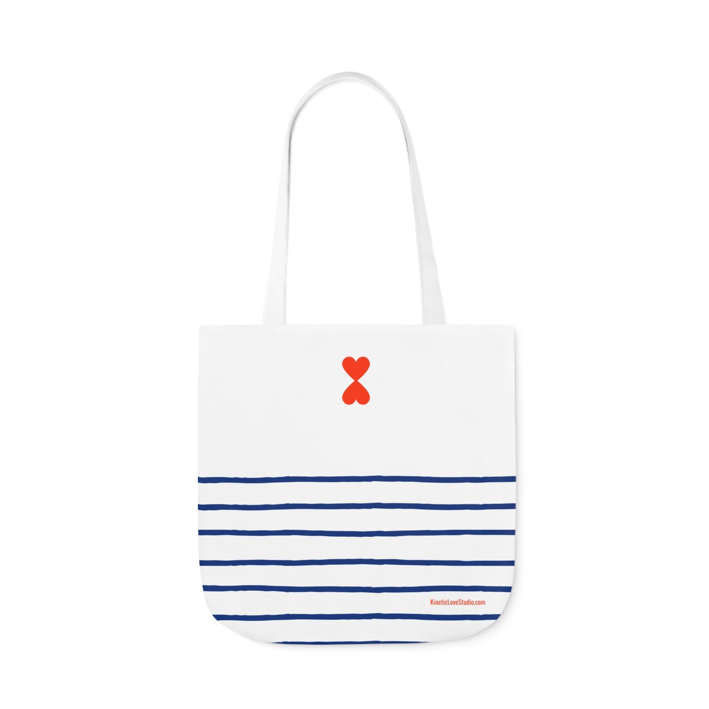 Canvas Tote Bag White Navy Stripes - French Chic Stylish Trendy Design