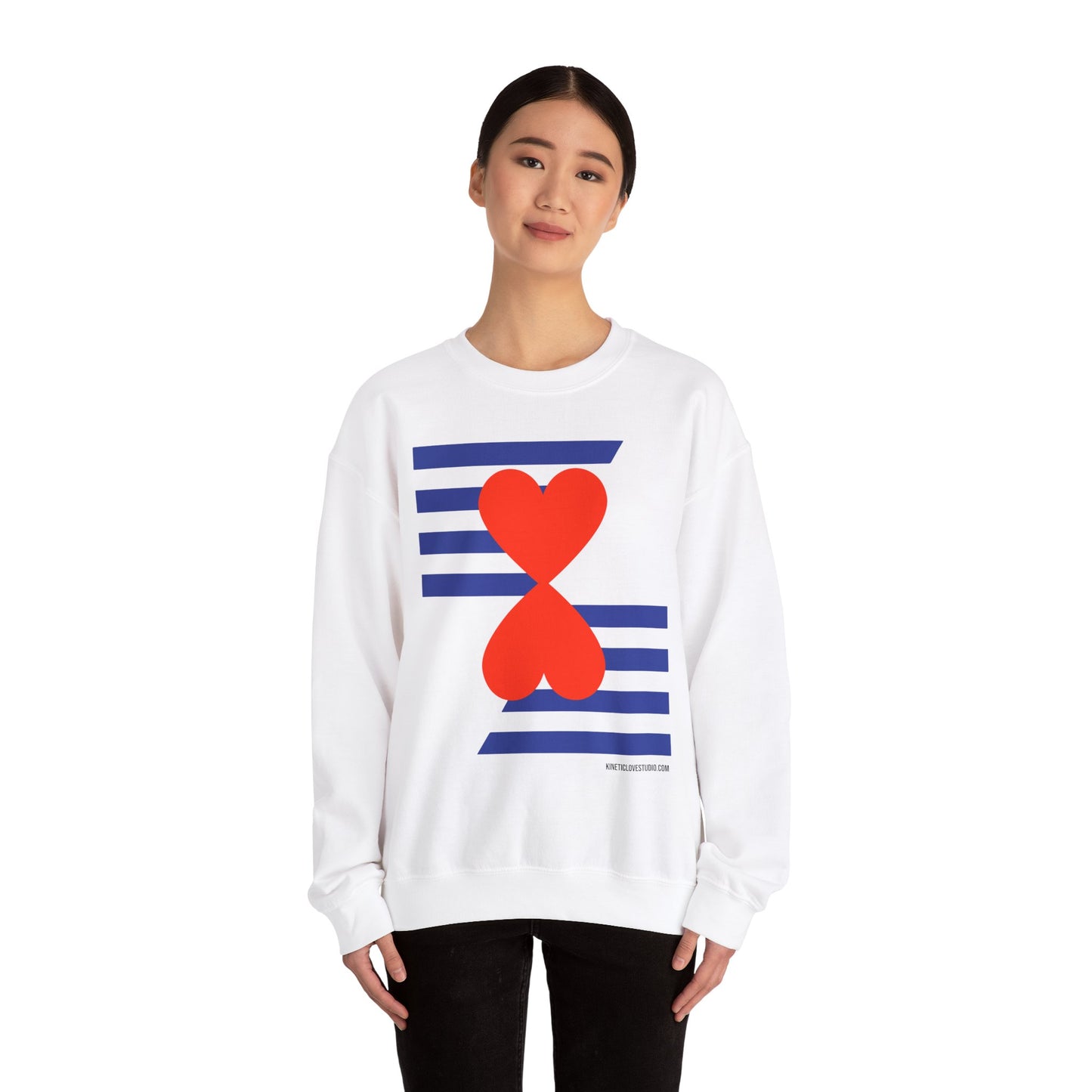 Blue Marine Stripes & Hearts Modern Design Unisex Sweatshirt