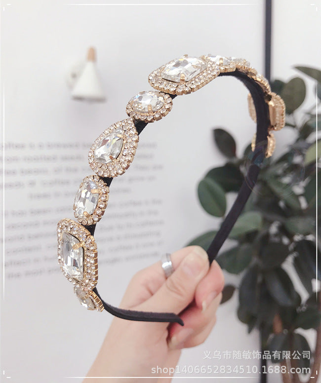 Luxury Retro Baroque Rhinestone Headband Sparkle Diamonds Multi-Color Jewels