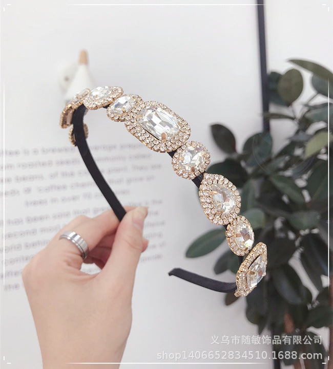 Luxury Retro Baroque Rhinestone Headband Sparkle Diamonds Multi-Color Jewels