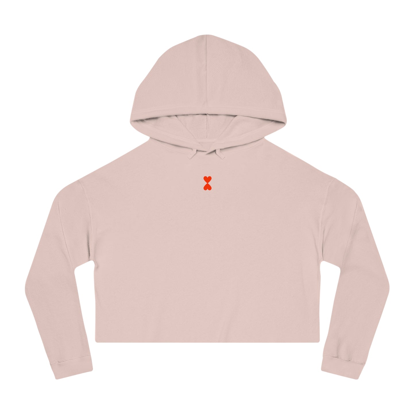 Cute Simple Double Hearts Women’s Cropped Hooded Sweatshirt | Basic Collection Kinetic Love Studio