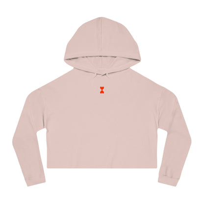 Cute Simple Double Hearts Women’s Cropped Hooded Sweatshirt | Basic Collection Kinetic Love Studio