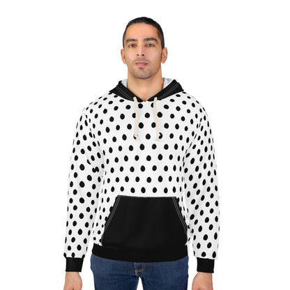 Polka Dots Black & White Designer Unisex Pullover Hoodie