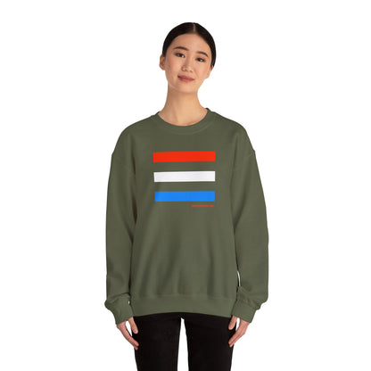 French Chic Tri-Color Stripes Stylish Unisex Sweatshirt - Blue Stripes Red Heart Contemporary Design