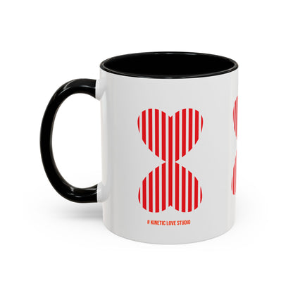 Coffee Mug Red Stripe Hearts Parisian Trendy Style Modern Contemporary Design