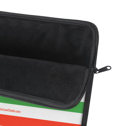 Laptop Sleeve Modern Stripes Green Stylish Trendy Design Notebook Case