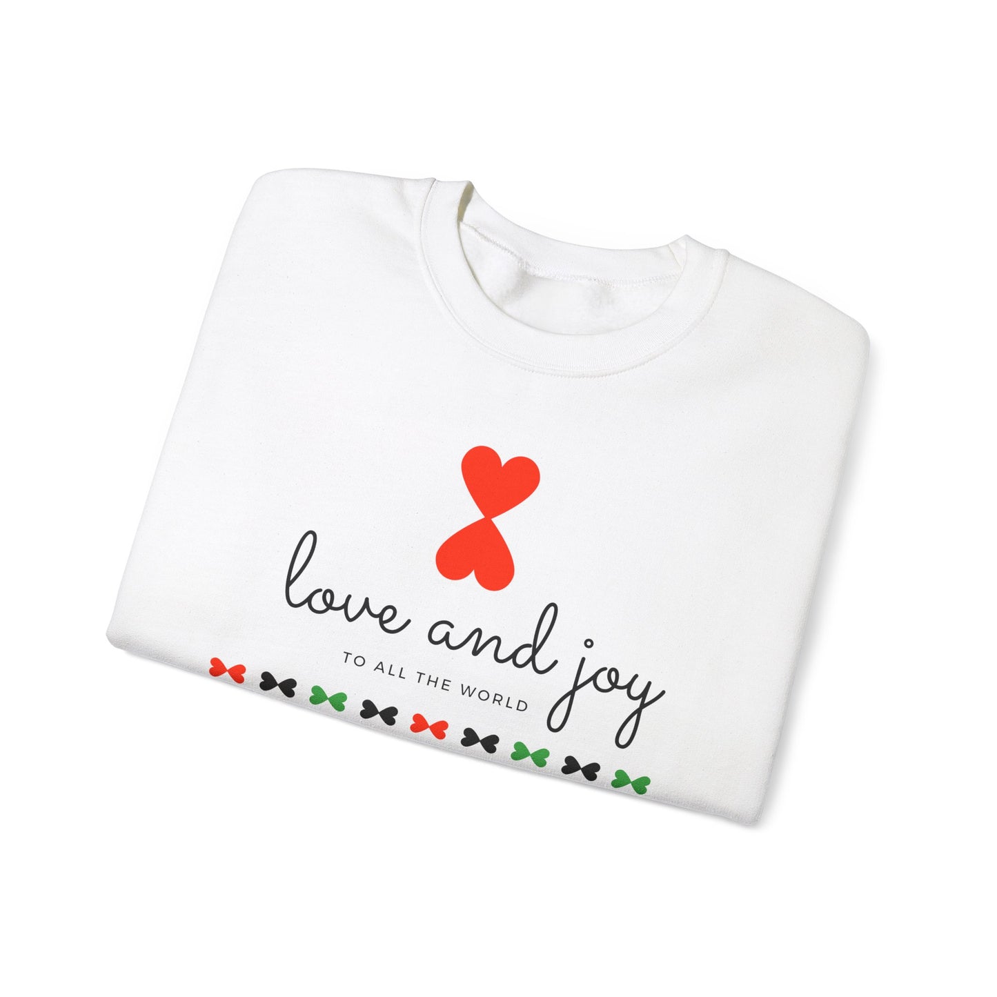 Christmas Love & Joy Modern Design Sweatshirt White Pink Blue - Holiday Edition Unisex