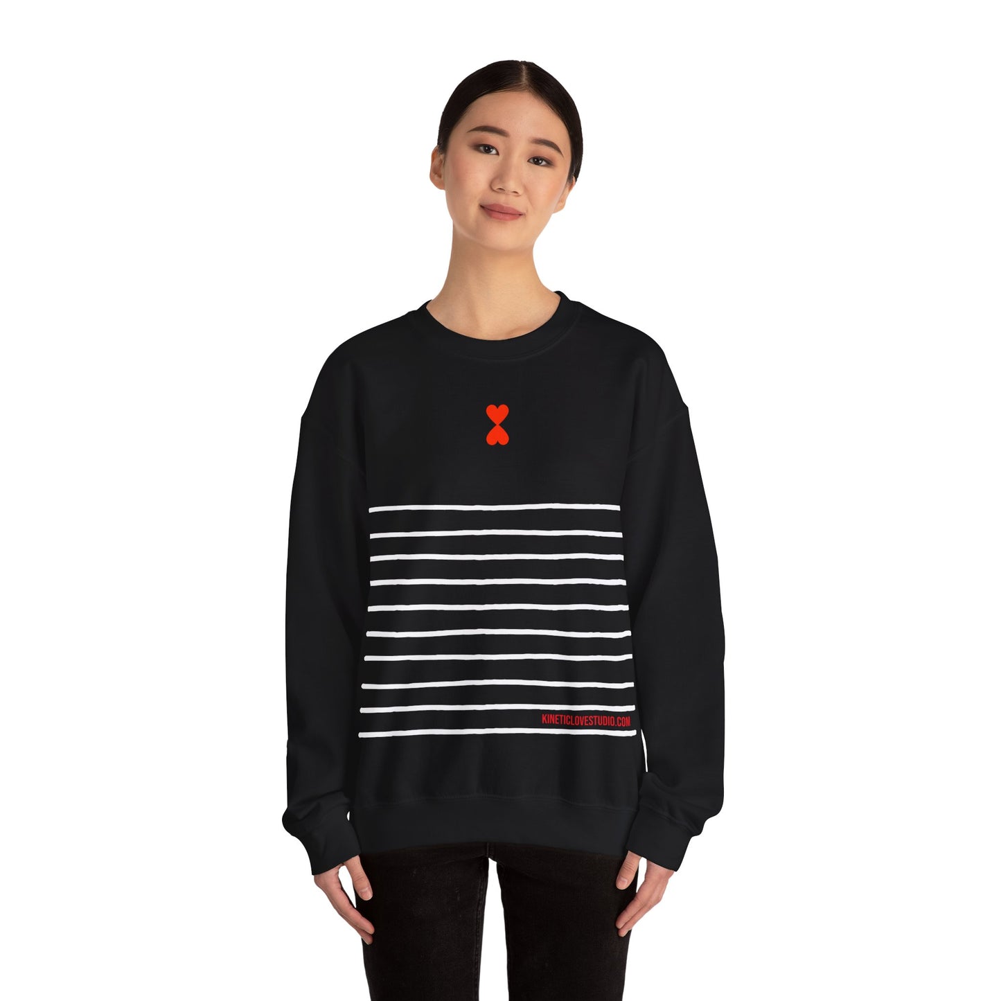 French Chic Navy Blue Striped Unisex Sweatshirt - Signature Collection by Kinetic Love Studio