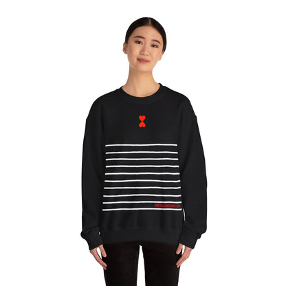 French Chic Navy Blue Striped Unisex Sweatshirt - Signature Collection by Kinetic Love Studio