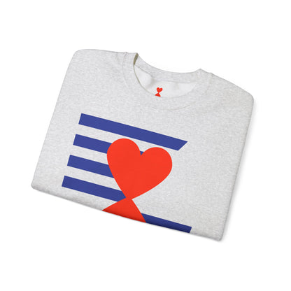 Blue Marine Stripes & Hearts Modern Design Unisex Sweatshirt