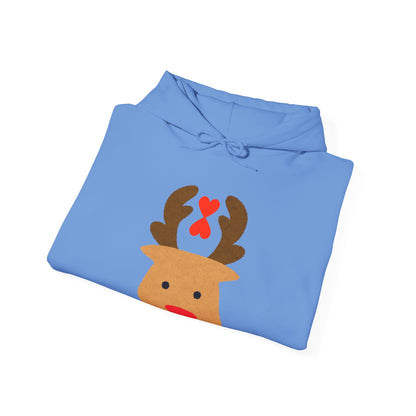 Christmas Reindeer Hoodie red heart