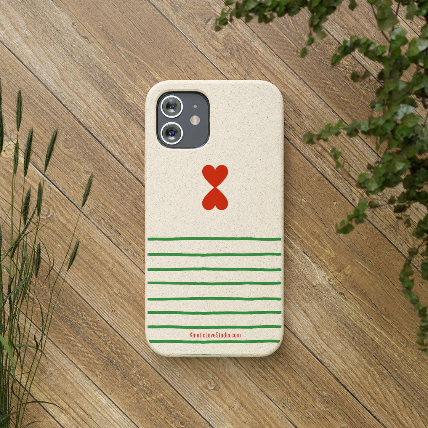 Eco-Friendly Phone Case - French Chic Green Stripes Biodegradable