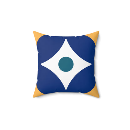 Square Pillow - Modern Geometric Navy Yellow White Design Home Decor