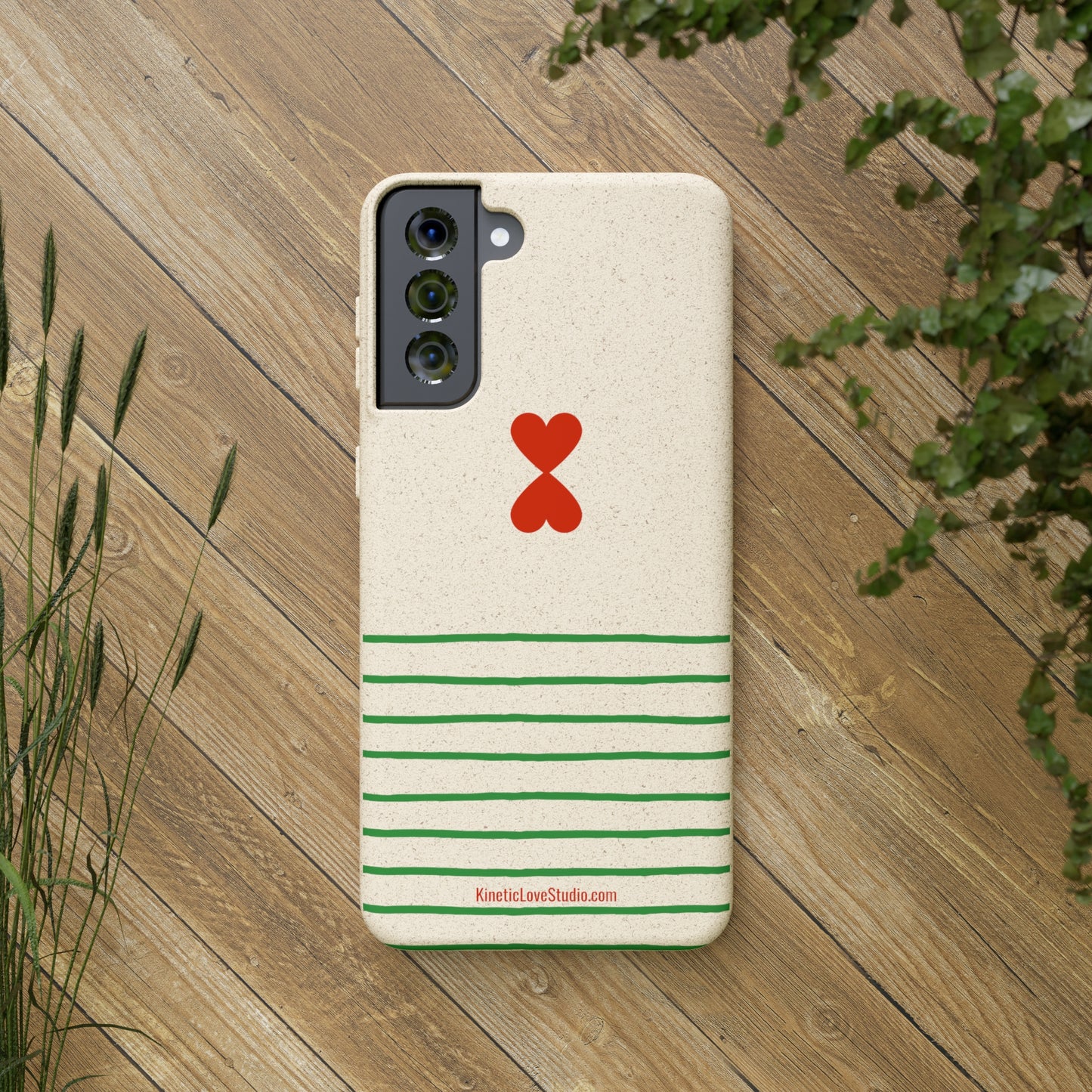 Eco-Friendly Phone Case - French Chic Green Stripes Biodegradable