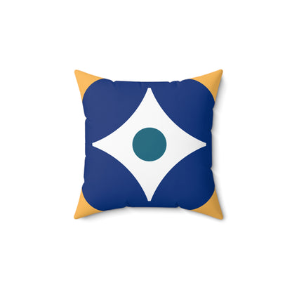 Square Pillow - Modern Geometric Navy Yellow White Design Home Decor