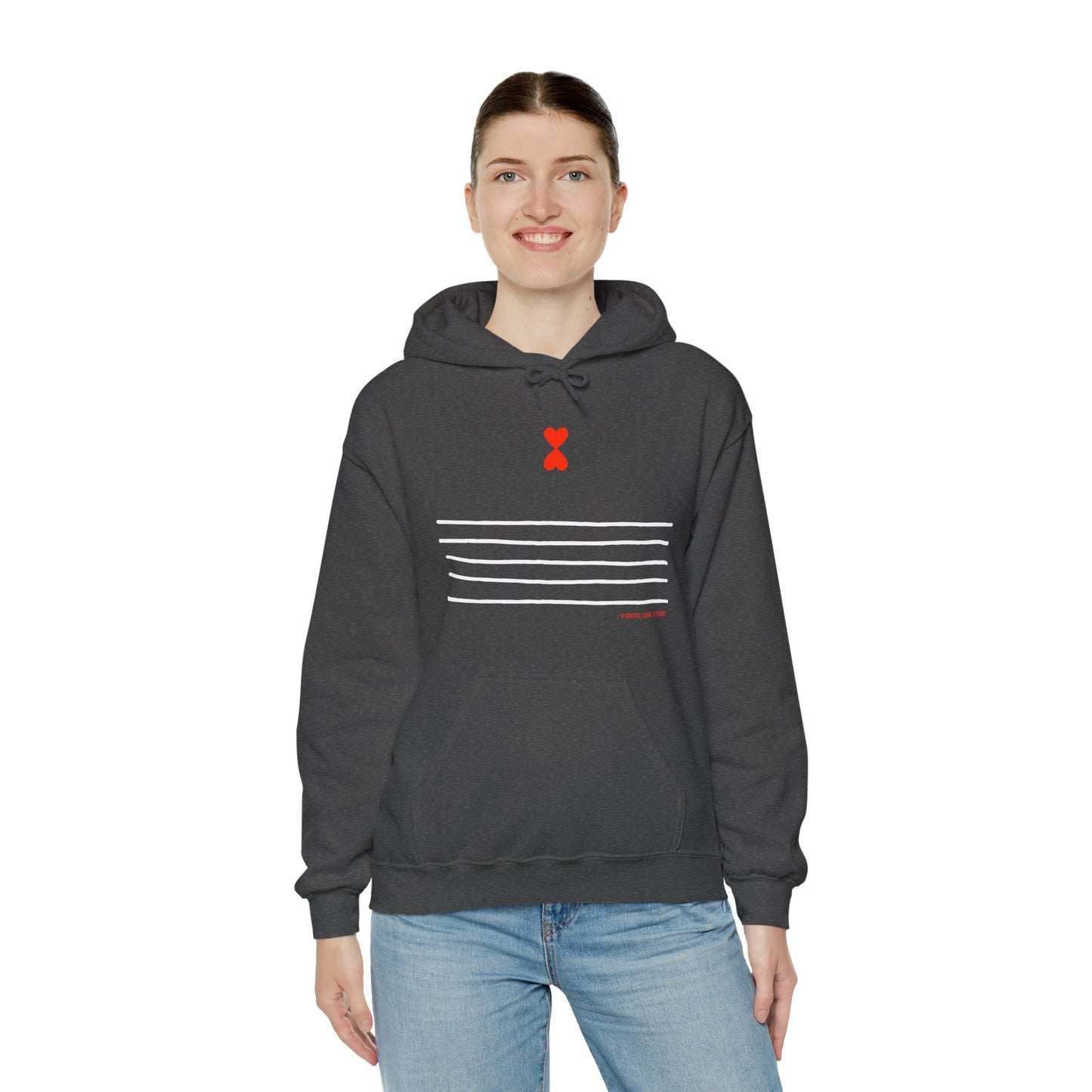 Paris Street Style Hoodie - Stripes & Double Heart Design