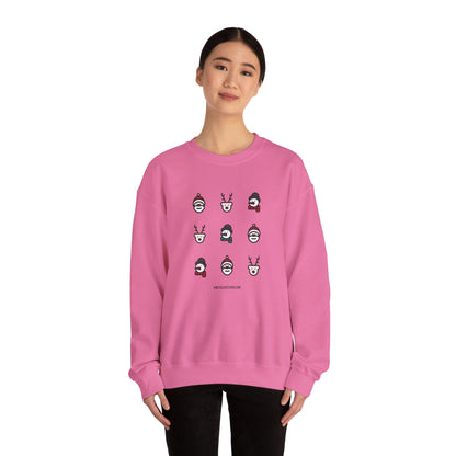 Christmas Cartoon Sweatshirt White Pink Unisex