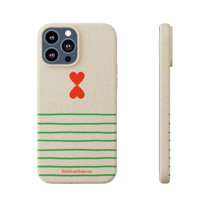 Eco-Friendly Phone Case - French Chic Green Stripes Biodegradable