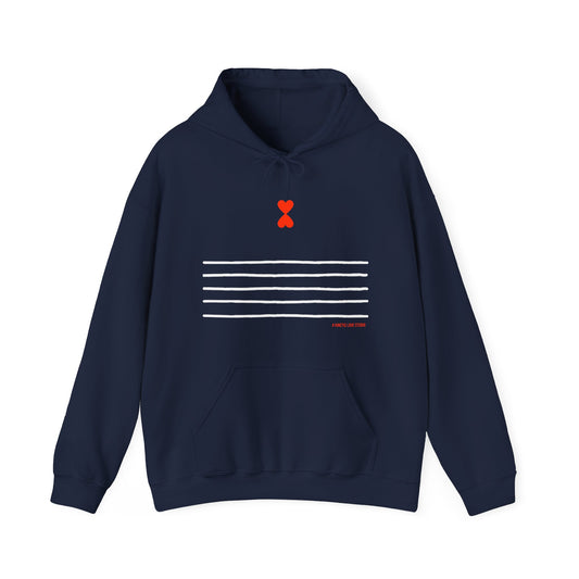 Paris Street Style Hoodie - Stripes & Double Heart Design