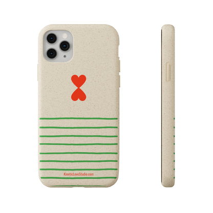 Eco-Friendly Phone Case - French Chic Green Stripes Biodegradable